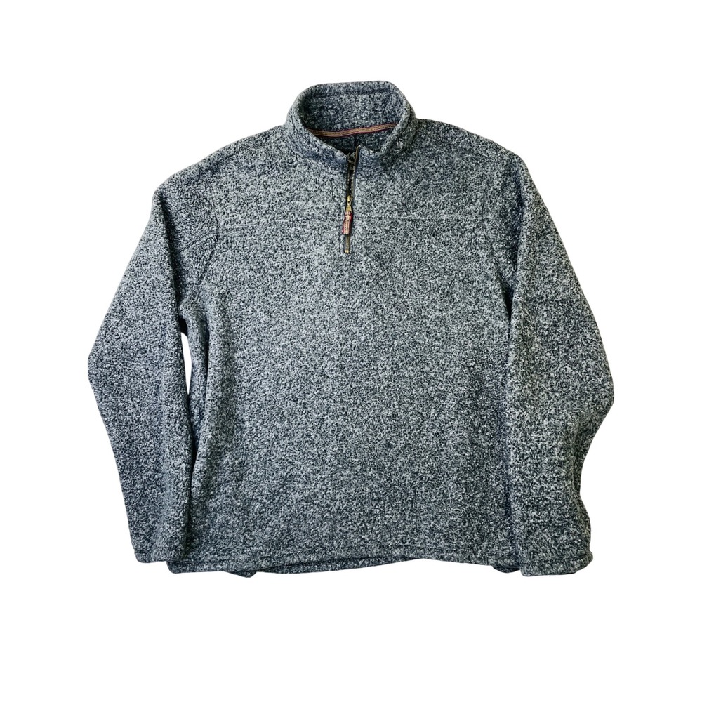 Alpine Sherpa Mens XXL Quarter Zip Fleece Pullover Gray Marled Mock Neck Sweater
